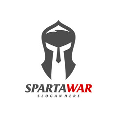 Spartan Warrior Logo Vector. Spartan Helmet Logo design template. Creative icon symbol