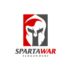 Spartan Warrior Logo Vector. Spartan Helmet Logo design template. Creative icon symbol