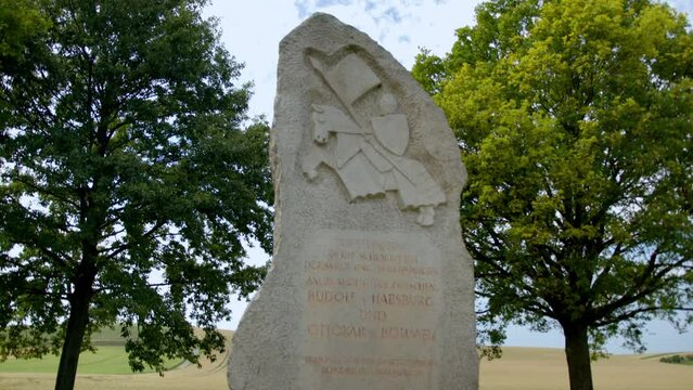 Memorial Stone On The Battlefield Between The Villages Durnkrut And Jedenspeigen In Lower Austria. - forward