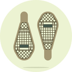 wooden snowshoe icon design vector flat isolated illustration
