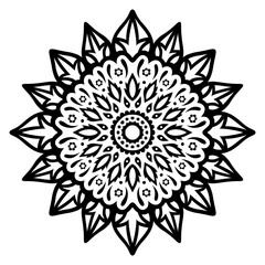 Tribal tattoo vector art with black floral pattern