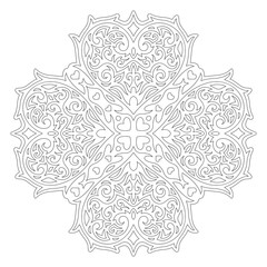 Coloring book art with vintage romantic pattern