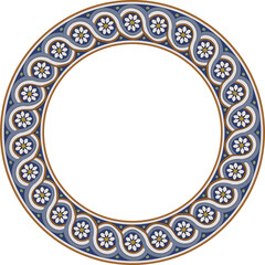 Vintage pattern stylish round frame spiral cross line flower