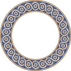 Vintage pattern stylish round frame spiral cross line flower
