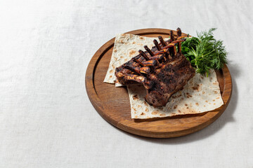 Rack of lamb in the oven