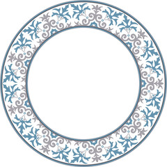 Vintage pattern stylish round frame spiral curve cross leaf