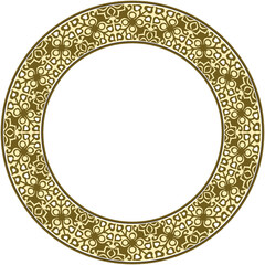 Vintage botanic garden retro pattern stylish round frame