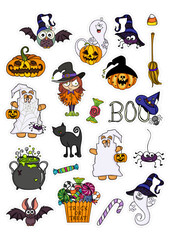 Pack of happy Halloween stickers