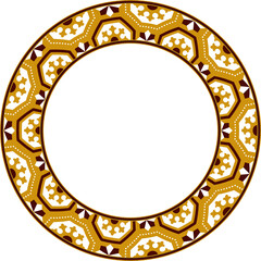 Vintage pattern stylish round frame polygon geometry flower