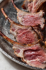 Rack of lamb in the oven