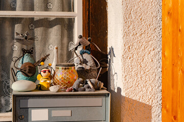 Cute decoration in Murren , Swiss mountain village near Schilthorn  and Lauterbrunnen during winter...