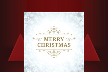 Merry Christmas frozen snowflakes greeting card royal vintage ornament design vector illustration