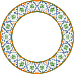Vintage pattern stylish round frame flower curve cross line