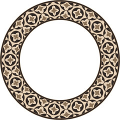Vintage botanic garden retro pattern stylish round frame