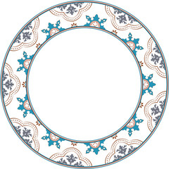 Vintage botanic garden retro pattern stylish round frame