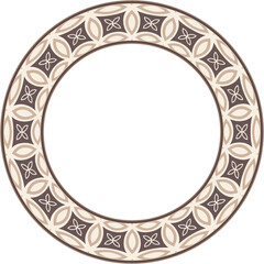 Vintage botanic garden retro pattern stylish round frame