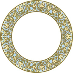 Vintage botanic garden retro pattern stylish round frame