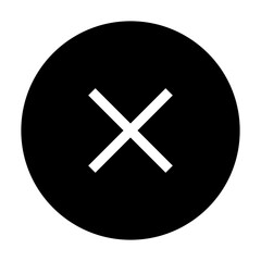cancel icon illustration with glyph style used for web or UI purposes