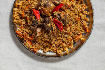 Armenian pilaf with lamb
