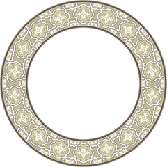 Vintage botanic garden retro pattern stylish round frame