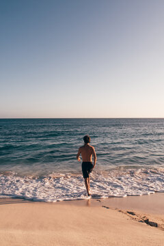 Antigua and Barbuda, Barbuda, Man on Lady Diana Beach