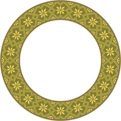 Vintage botanic garden retro pattern stylish round frame