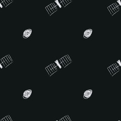 Doodle cosmic seamless pattern in childish style. Hand drawn abstract space elements. Black and white