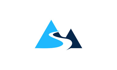 mountain and initials S logo. hill peak icon vector