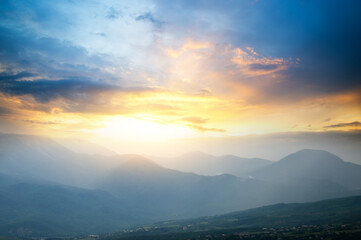 Changeable weather in mountains.