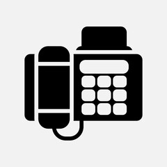 Fototapeta premium Fax icon in solid style about communication, use for website mobile app presentation
