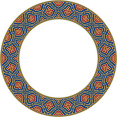 Vintage botanic garden retro pattern stylish round frame