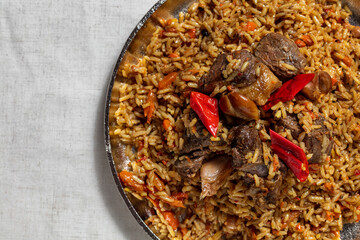 Armenian pilaf with lamb