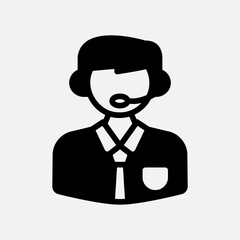 Customer service icon in solid style about communication, use for website mobile app presentation