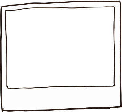 photo frame isolated on white doodle drawing style