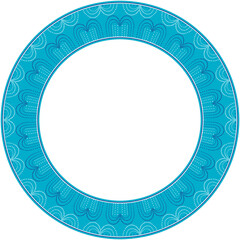 Vintage pattern stylish round frame blue curve dot line