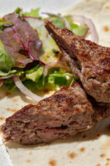 Lamb kebab.