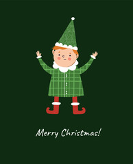Christmas card. Vector illustration vintage. Party decoration. Festive banner.