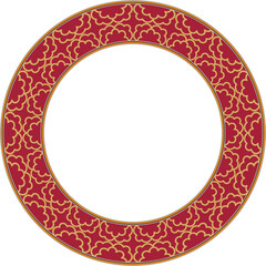 Vintage pattern stylish round frame golden curve cross line