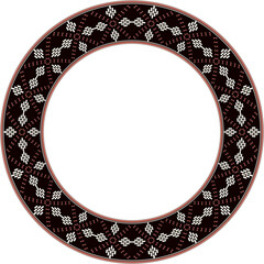 Vintage botanic garden retro pattern stylish round frame