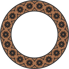 Vintage pattern stylish round frame circle cross dot line flower