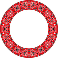 Vintage botanic garden retro pattern stylish round frame