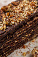 Chocolate cake with nuts