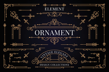 Vintage elegant element ornament vector set template