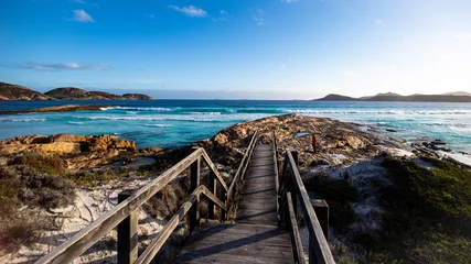 Wandaufkleber Cape Le Grand National Park, Westaustralien schöner sonnenuntergang am berühmten strand in lucky bay, cape-le-grand-nationalpark, westaustralien