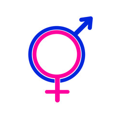 male and female symbols with trendy designs