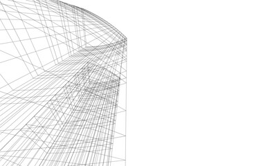 Abstract architecture vector 3d illustration