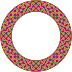 Vintage pattern stylish round frame curve cross line