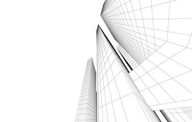 Fototapeta premium Abstract architecture vector 3d illustration