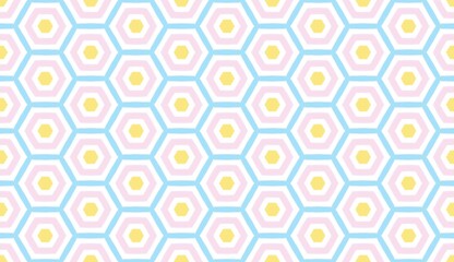 Hand painted watercolo pastel blue, pink and yellow banner background pattern , cute kids paint contrast color vintage style