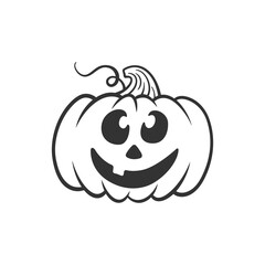 Cute cartoon pumpkin. Happy Halloween character. Childish pumpkin. Jack o lantern